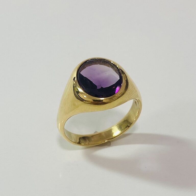 Gold Double Ring 9 Karat Gelbgold Siegelring Mit NAN-Gravur – In Verschiedenen Fingergrößen, Vintage Stil Smart Ring Damen Gold