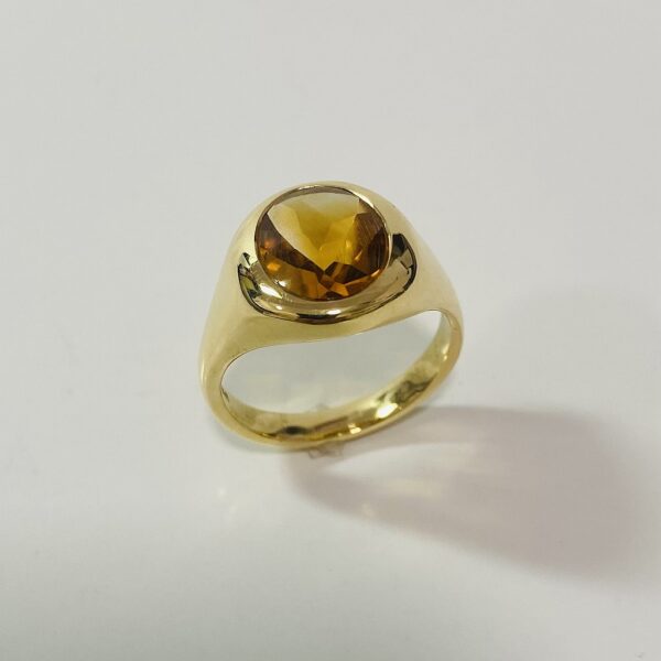 Siegelring Citrin 750 Gelbgold